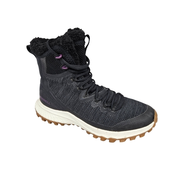 Merrell Bravada Knit Polar Waterproof Black High Top Pull On Winter Boots Size 6 - Picture 1 of 13